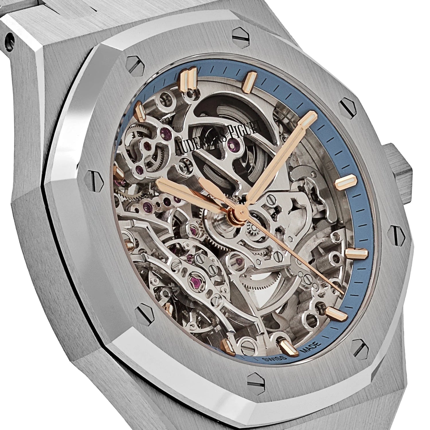 Royal Oak Double Balance Wheel Openworked White Gold Blue Bezel image 4