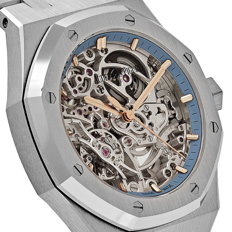 Royal Oak Double Balance Wheel Openworked White Gold Blue Bezel image 4