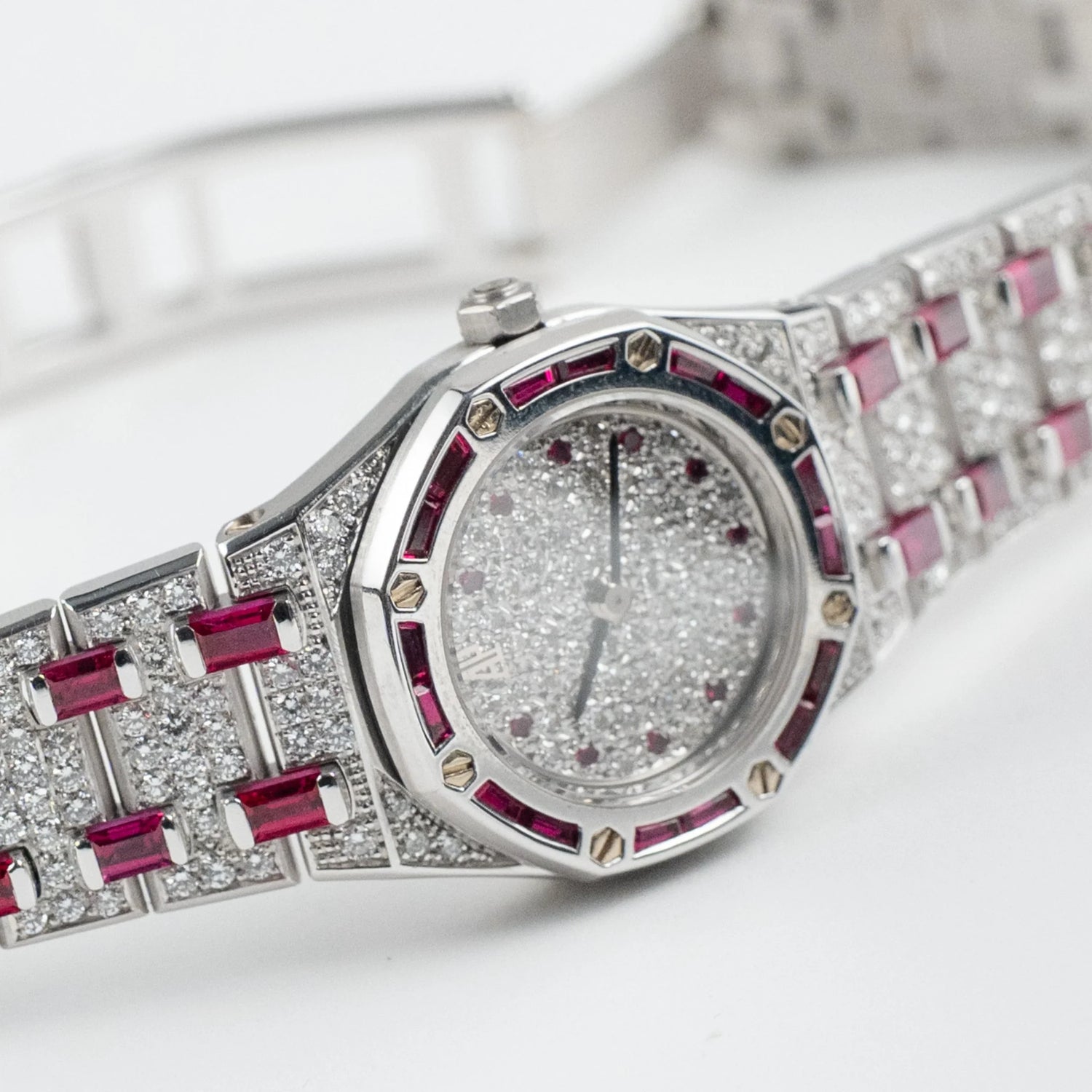 Royal Oak Ladies Vintage White Gold Diamond & Ruby Quartz (1997) image 2