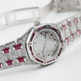Royal Oak Ladies Vintage White Gold Diamond & Ruby Quartz (1997) image 2