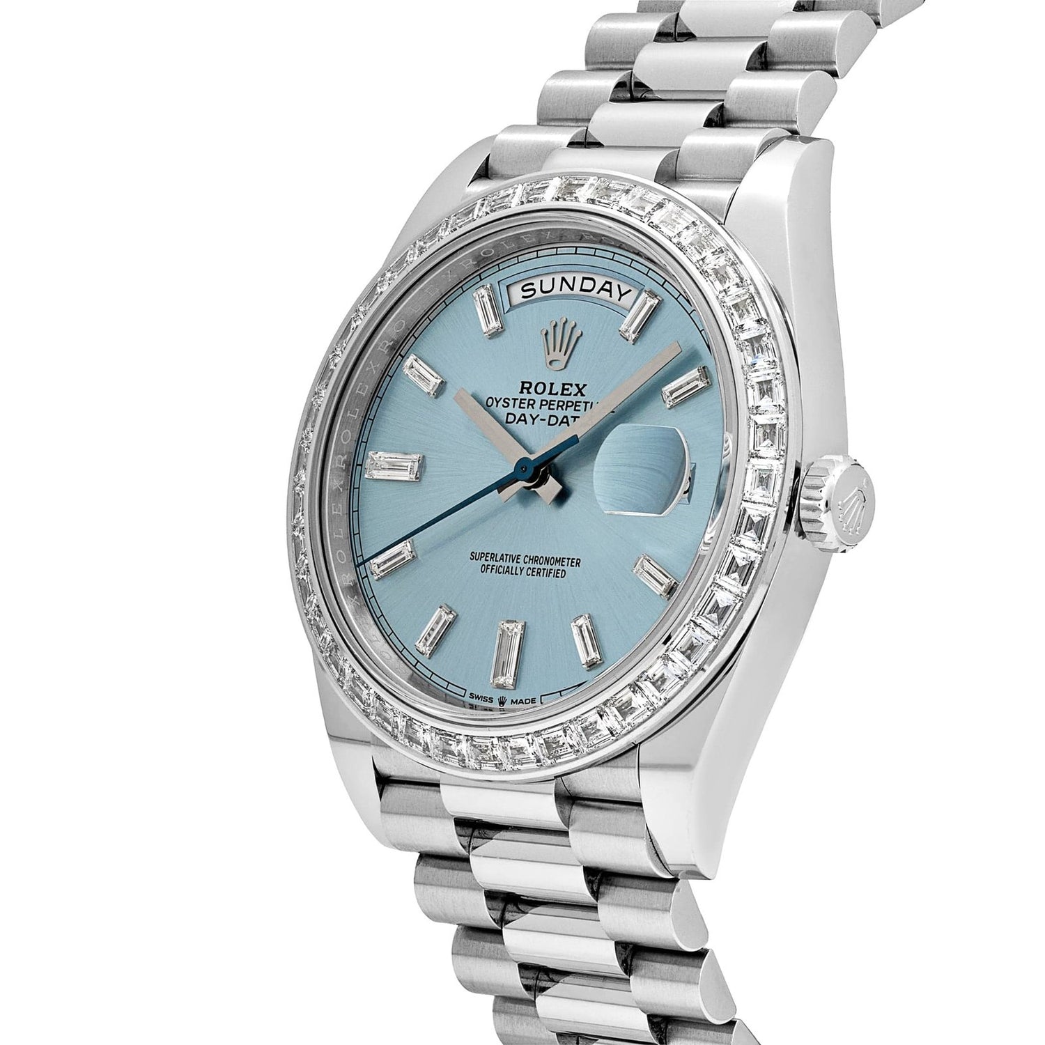 Day-Date Platinum Diamond Bezel Ice Blue Diamond Dial image 4