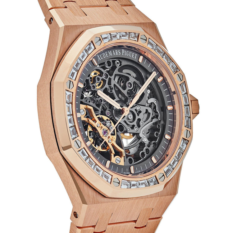 Royal Oak Double Balance Wheel Openworked Rose Gold Baguette Bezel (2021) image 2