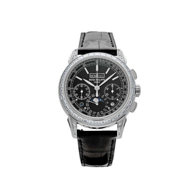 Grand Complications Perpetual Calendar Platinum Black Dial Baguette Bezel image 0