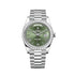 Day-Date Platinum Olive Green Dial Diamond Bezel image 0