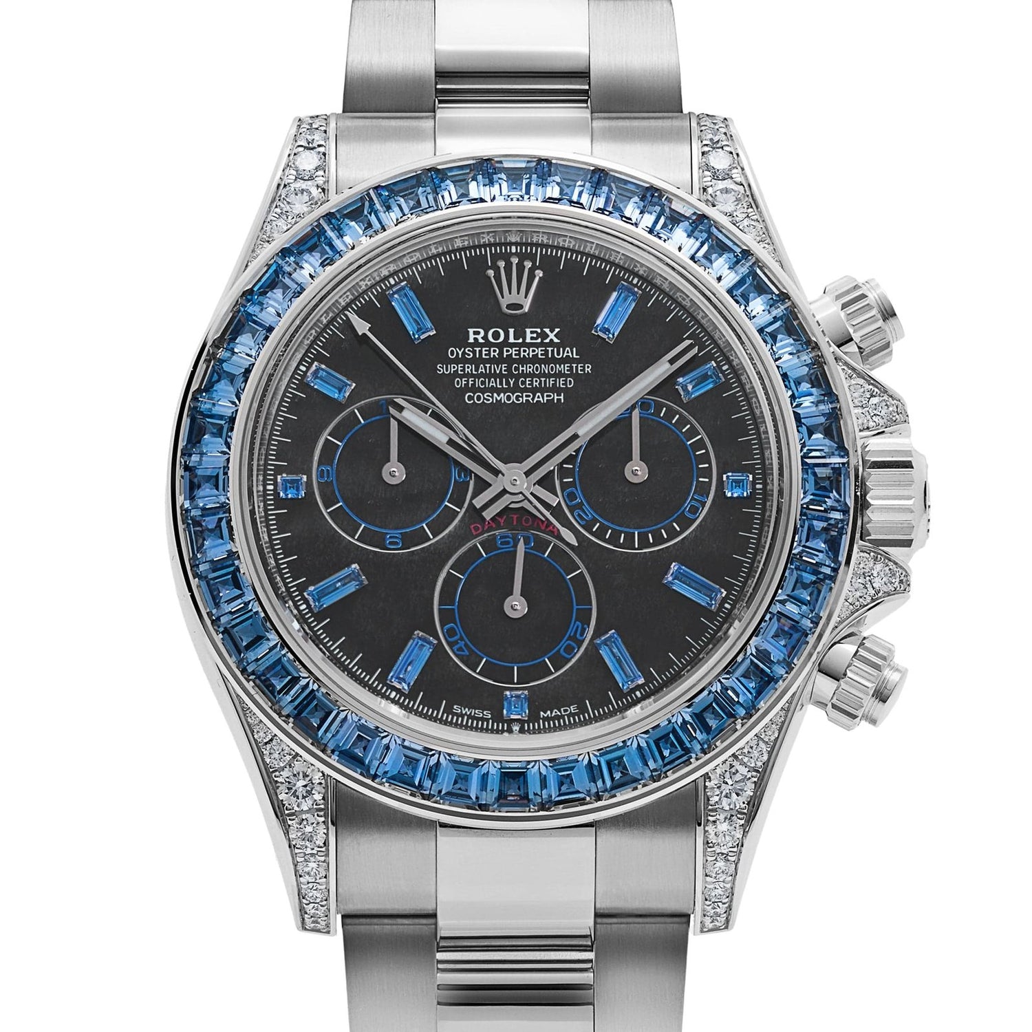 Daytona White Gold Silver Sheen Obsidian Dial Sapphire Bezel (2025) image 11