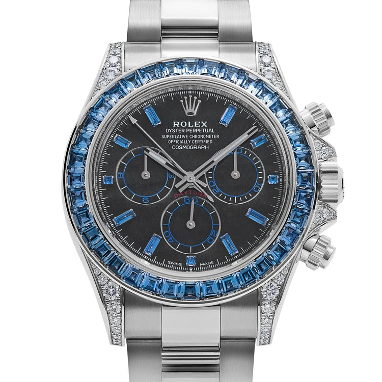 Daytona White Gold Silver Sheen Obsidian Dial Sapphire Bezel (2025) image 11