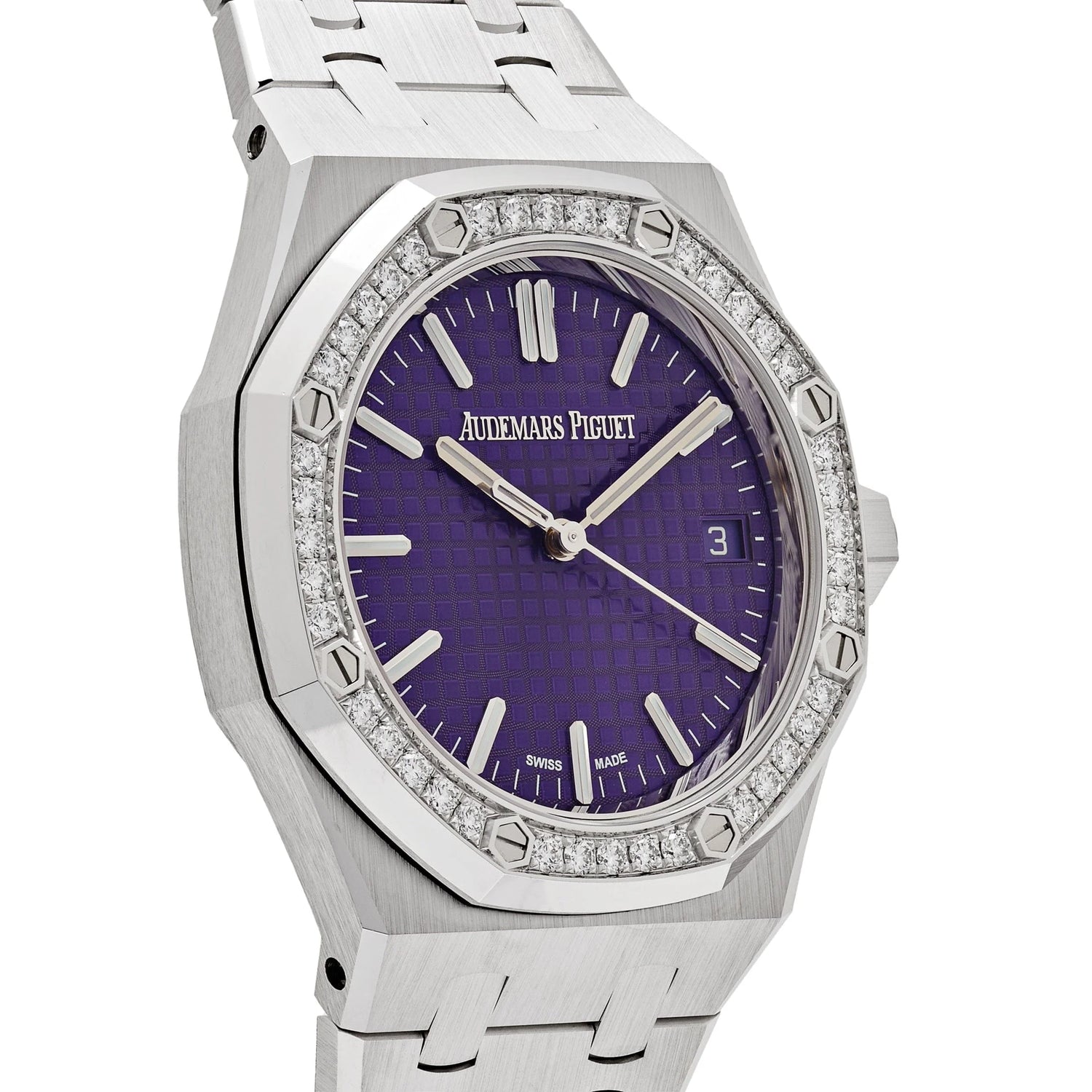 Royal Oak White Gold Purple Dial Diamond Bezel Special Edition image 6