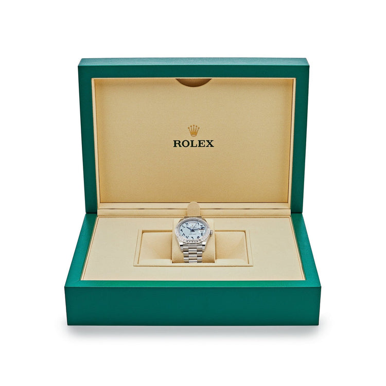 Day-Date Platinum Ice Blue Arabic Dial Diamond Bezel image 4