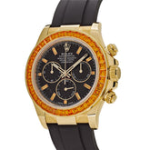 Daytona Yellow Gold Orange Sapphire Bezel Black Diamond Dial image 1