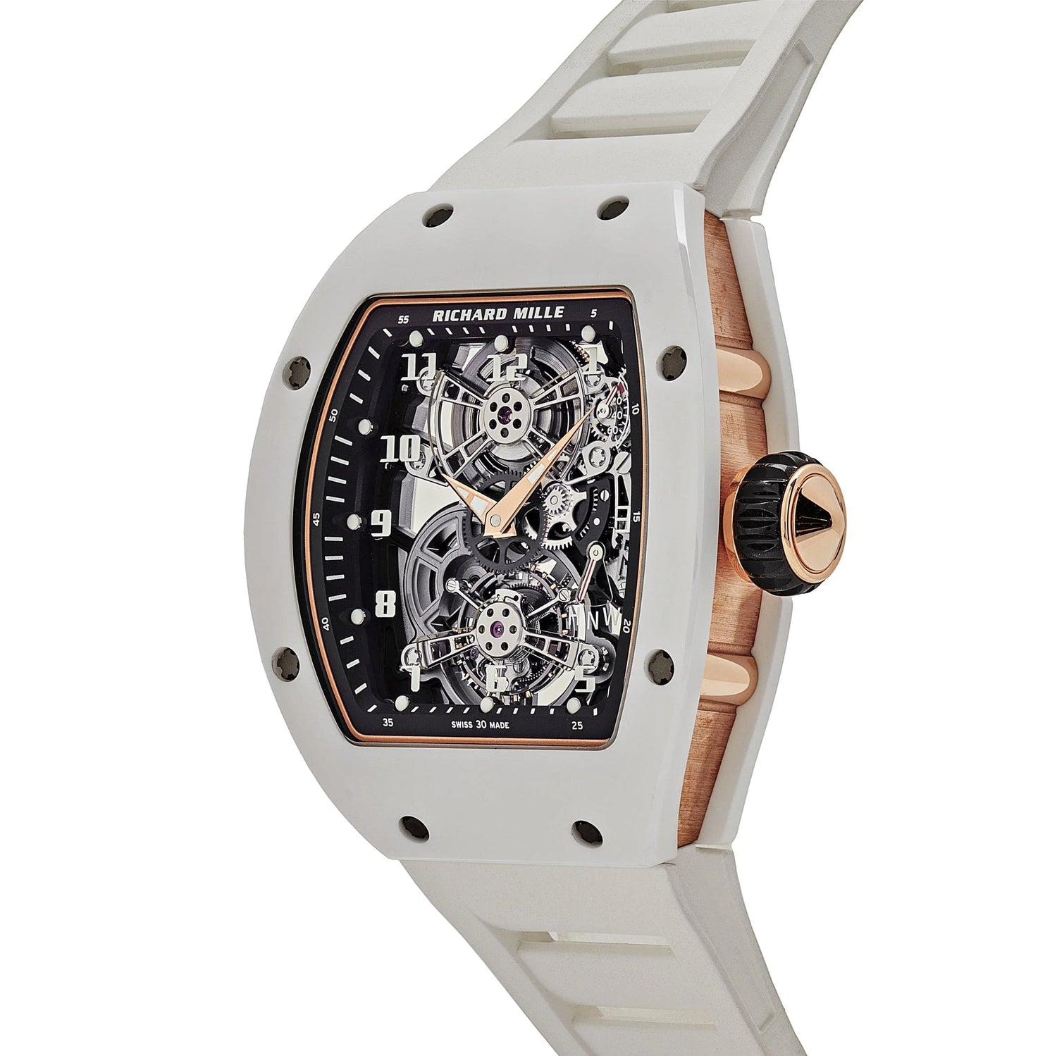 RM 17-01 White Ceramic Rose Gold Manual Wind Tourbillon image 4