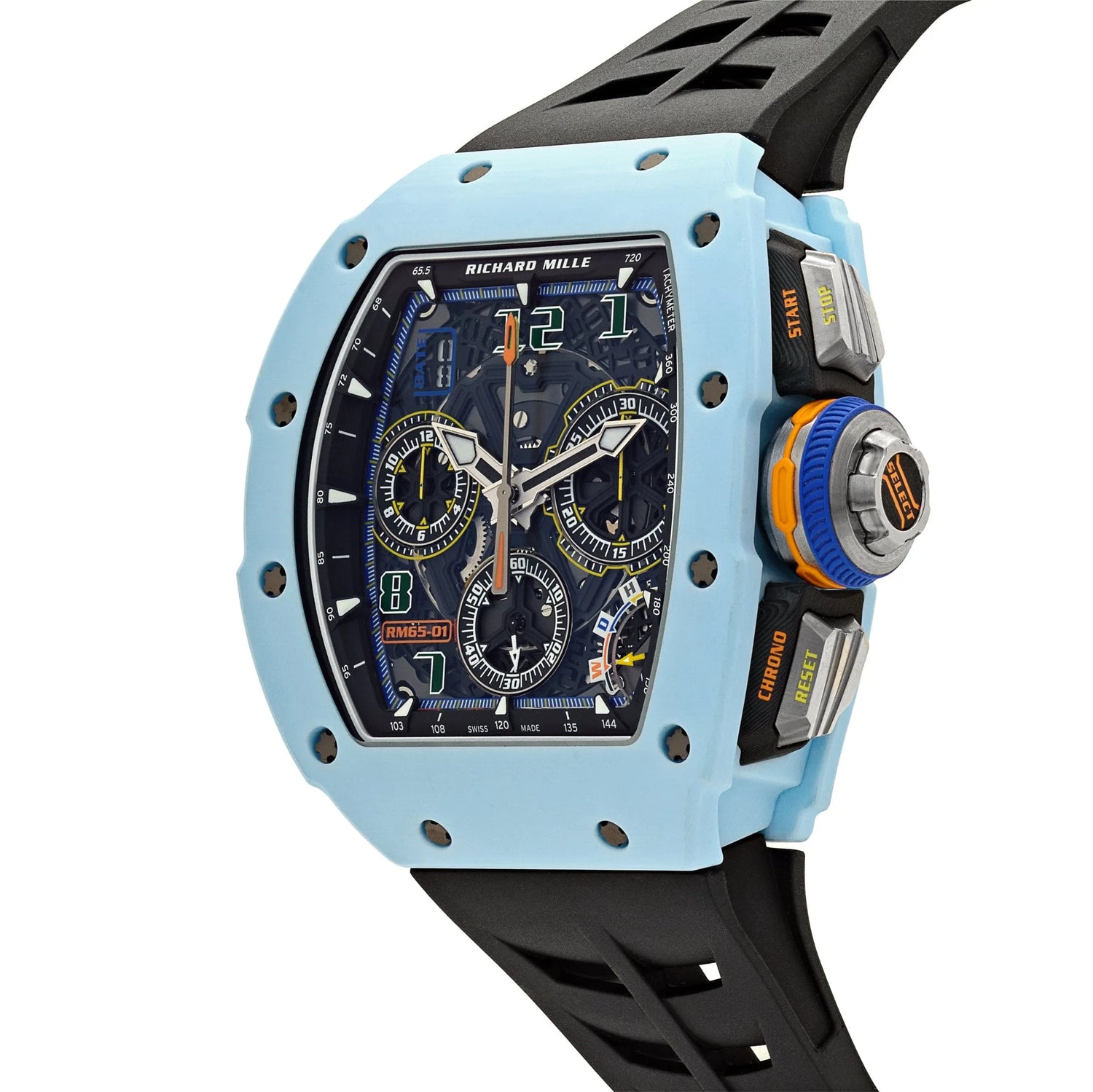 RM 65-01 Automatic Winding Split-Seconds Chronograph Pastel Blue Quartz TPT image 5
