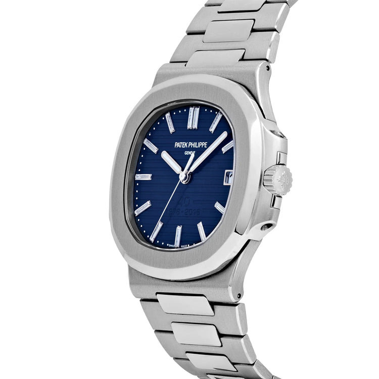 Nautilus 40th Anniversary Platinum Blue Diamond Baguette Dial Limited Edition image 7