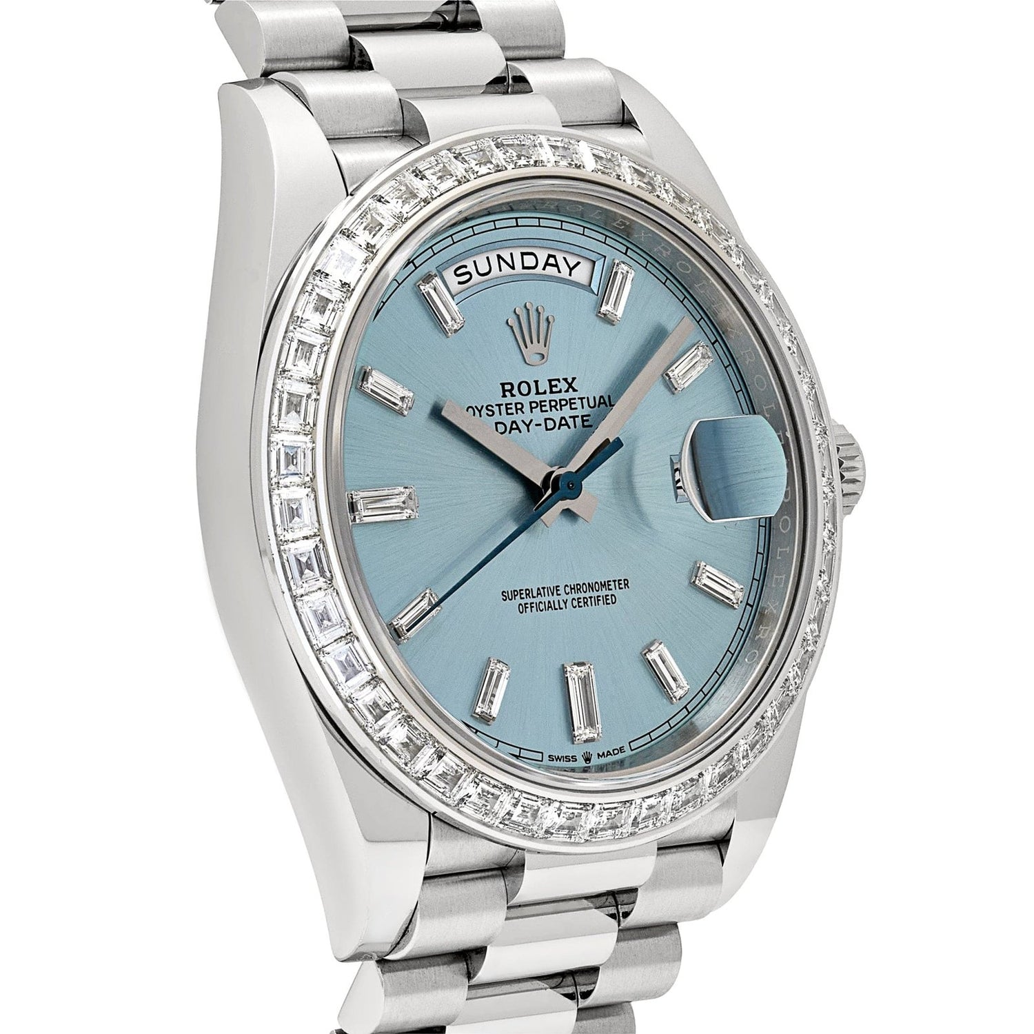 Day-Date Platinum Diamond Bezel Ice Blue Diamond Dial image 3
