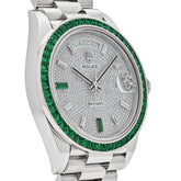 Day-Date Platinum Diamond Dial Emerald Bezel image 6