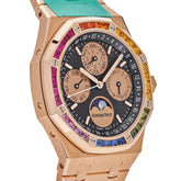 Royal Oak Perpetual Calendar Rose Gold Rainbow Bezel Black Dial Limited Edition image 2