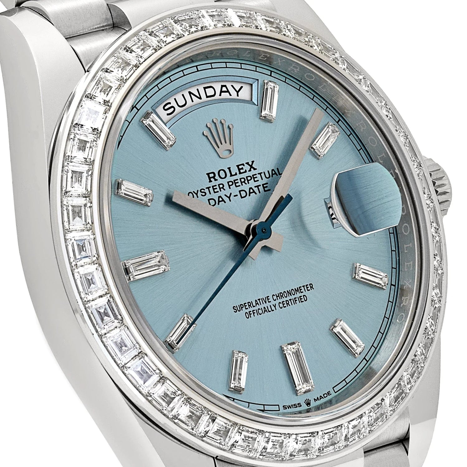 Day-Date Platinum Diamond Bezel Ice Blue Diamond Dial image 2