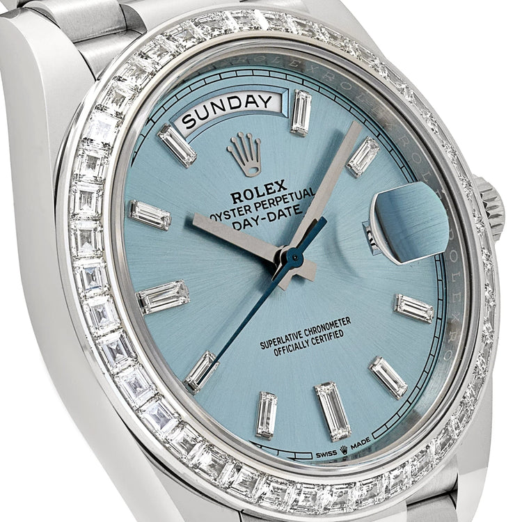 Day-Date Platinum Diamond Bezel Ice Blue Diamond Dial image 2
