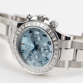 TBR Platinum Ice Blue Arabic Dial Diamond Baguette Bezel image 8