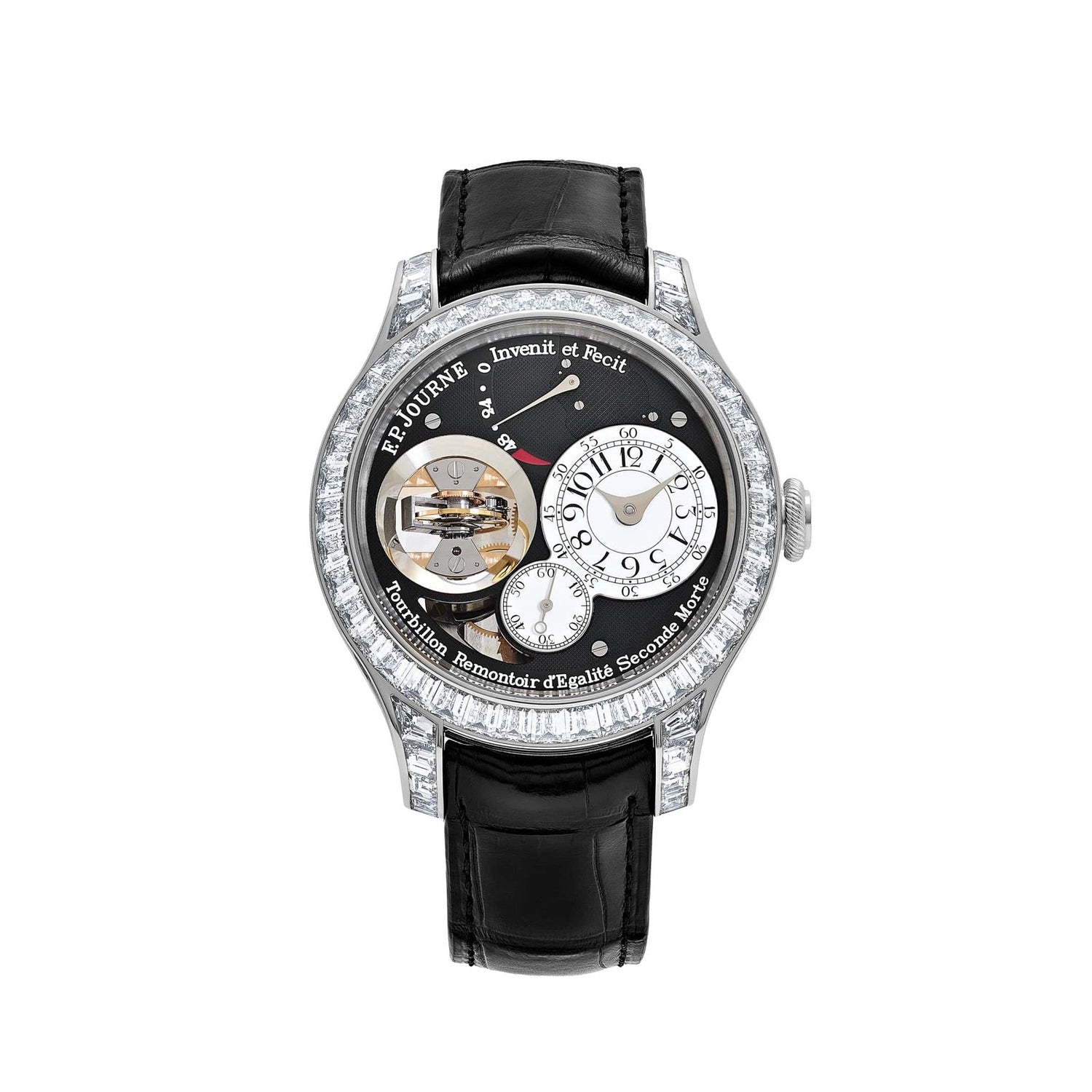 Tourbillon Souverain Joaillerie Platinum Diamond Bezel Black Dial image 0