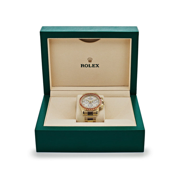 Daytona Yellow Gold Sapphire Bezel Mother Of Pearl Dial image 5