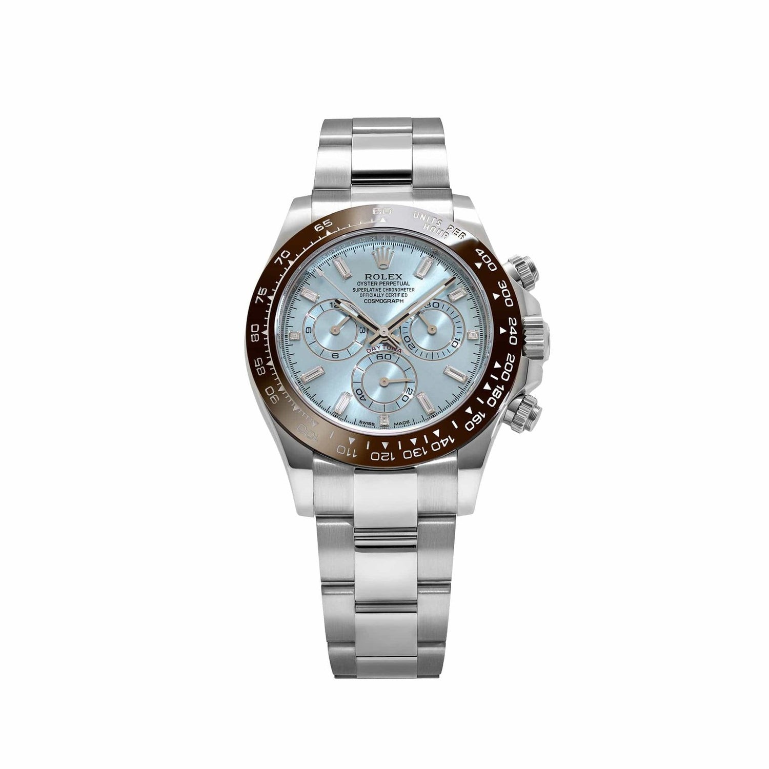 Platinum Ice Blue Baguette Diamond Dial image 0