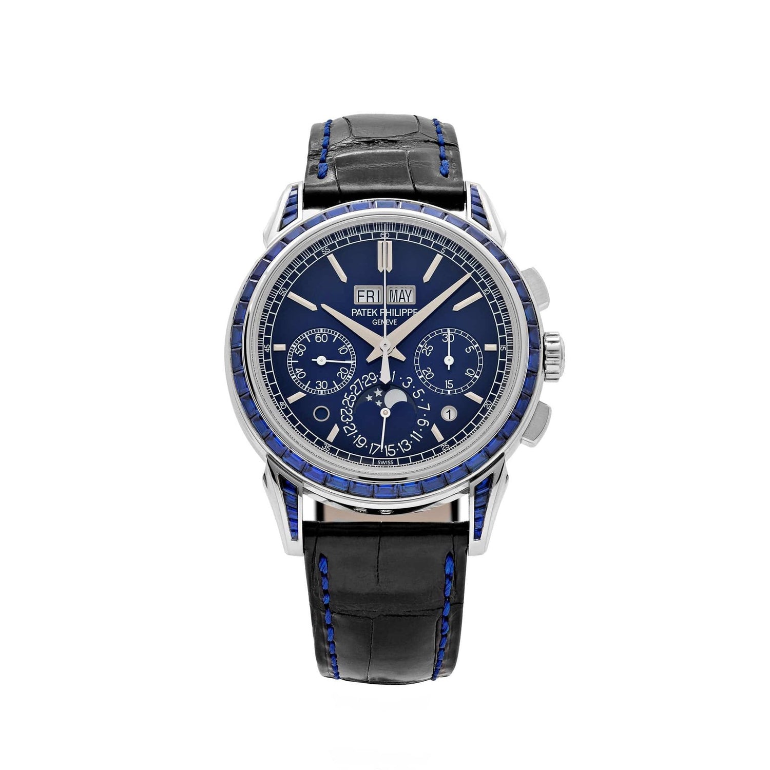 Grand Complications Perpetual Calendar Chronograph Platinum Baguette Sapphires image 0