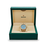 Day-Date Yellow Gold Diamond Bezel Turquoise Stone Diamond Dial image 8