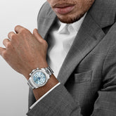 TBR Platinum Ice Blue Arabic Dial Diamond Baguette Bezel image 12