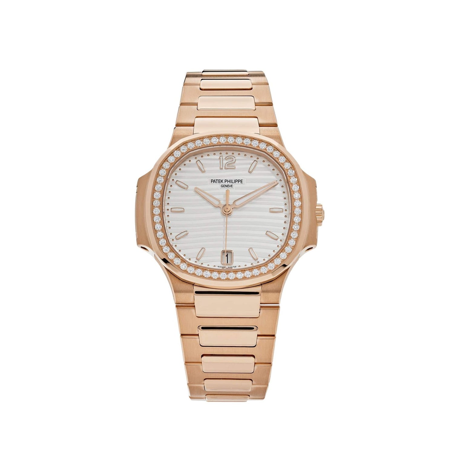 Nautilus Ladies Rose Gold Diamond Bezel Silver Dial (2026) image 0