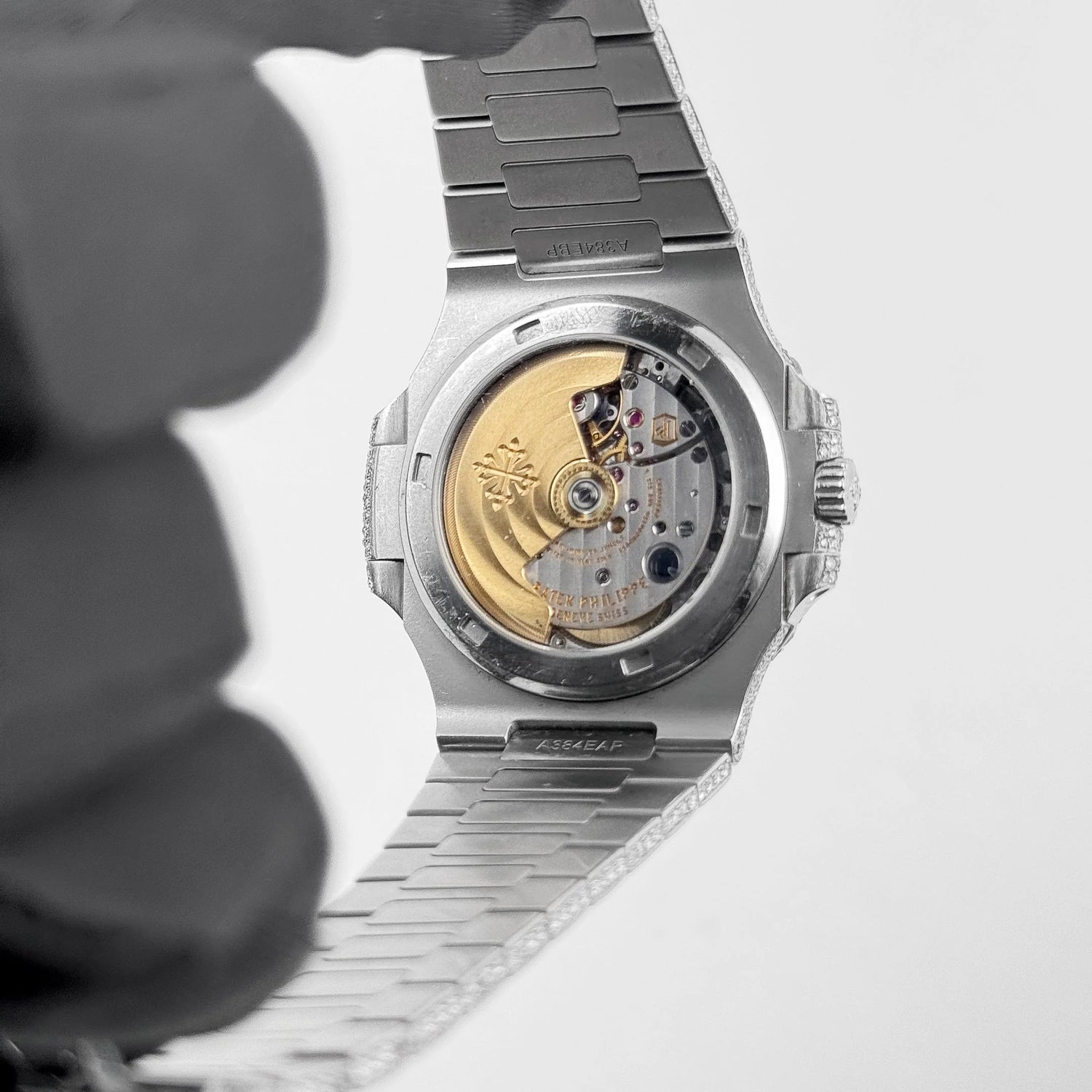 Nautilus Stainless Steel with Aftermarket Diamond Pavé Bezel and Case (2012) image 2