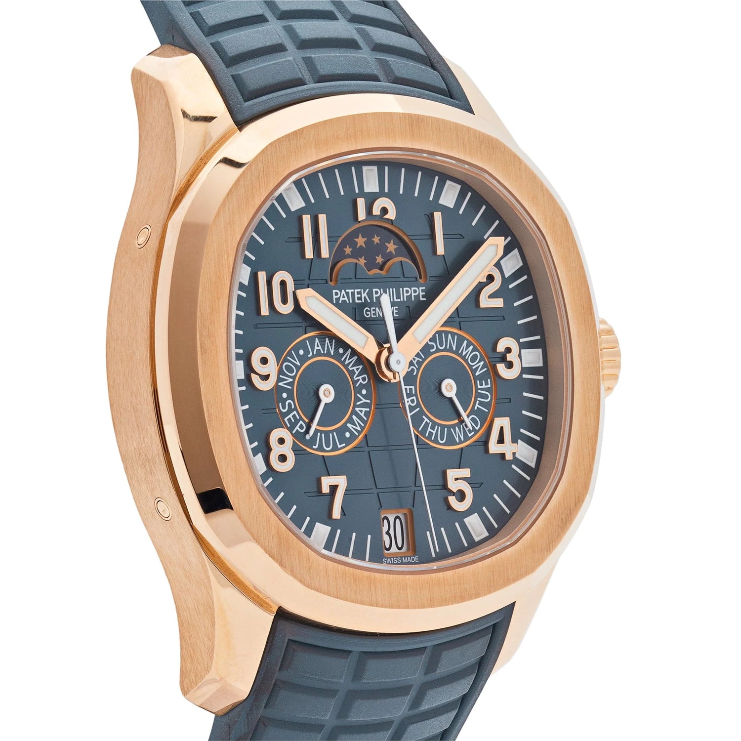 Aquanaut Luce Annual Calendar Moon Phases Rose Gold Blue-Gray Dial image 2