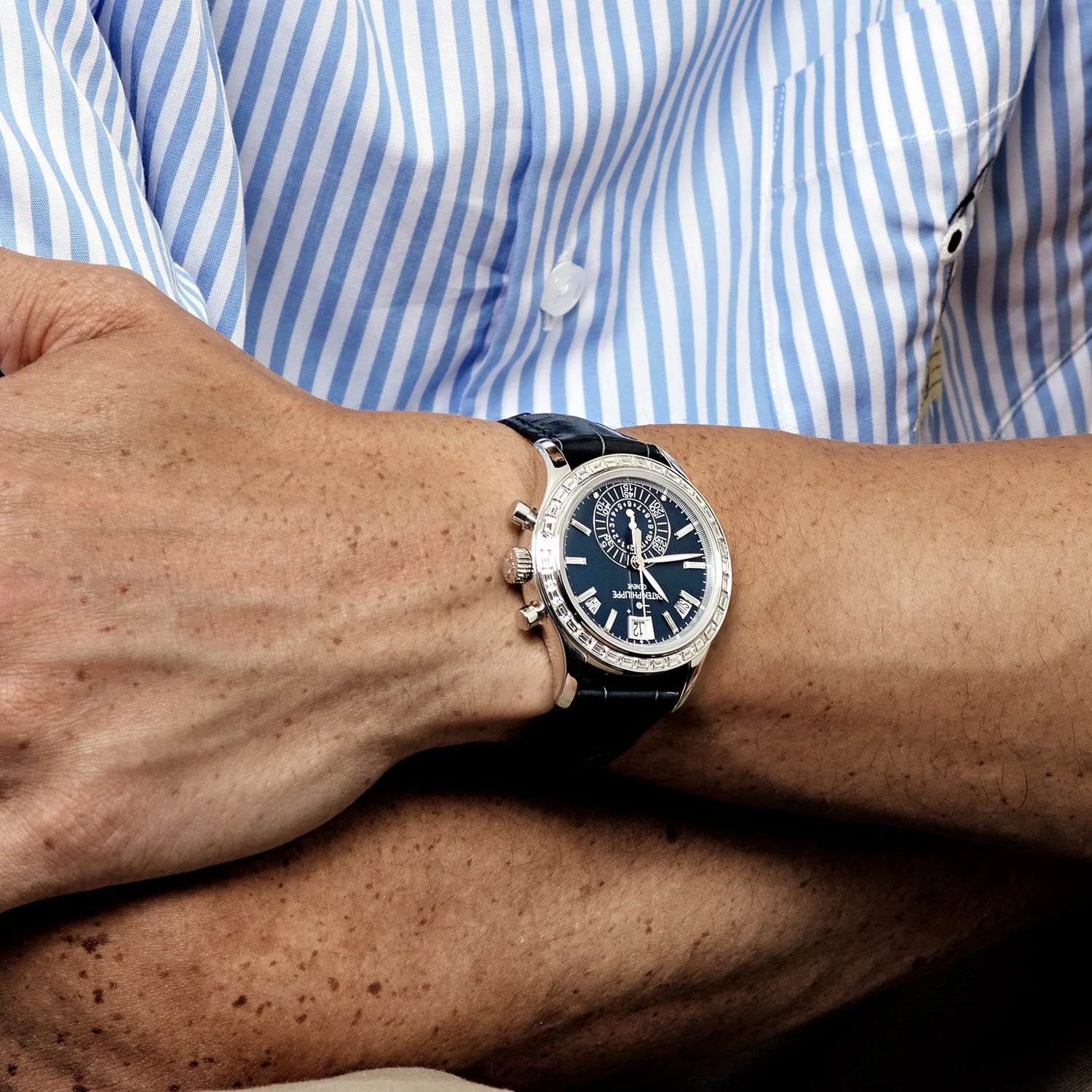 Complications Annual Calendar Platinum Blue Diamond Baguette Dial Diamond Baguette Bezel (2023) image 1