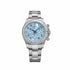 TBR Platinum Ice Blue Arabic Dial Diamond Baguette Bezel image 0