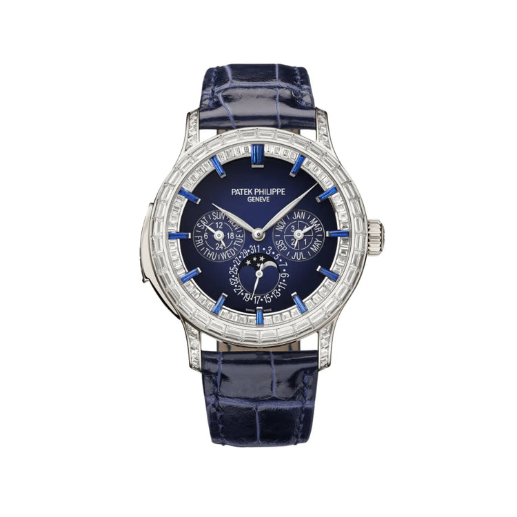 Grand Complications Perpetual Calendar Minute Repeater Diamond Set Platinum Case Blue Dial Sapphire Markers image 5