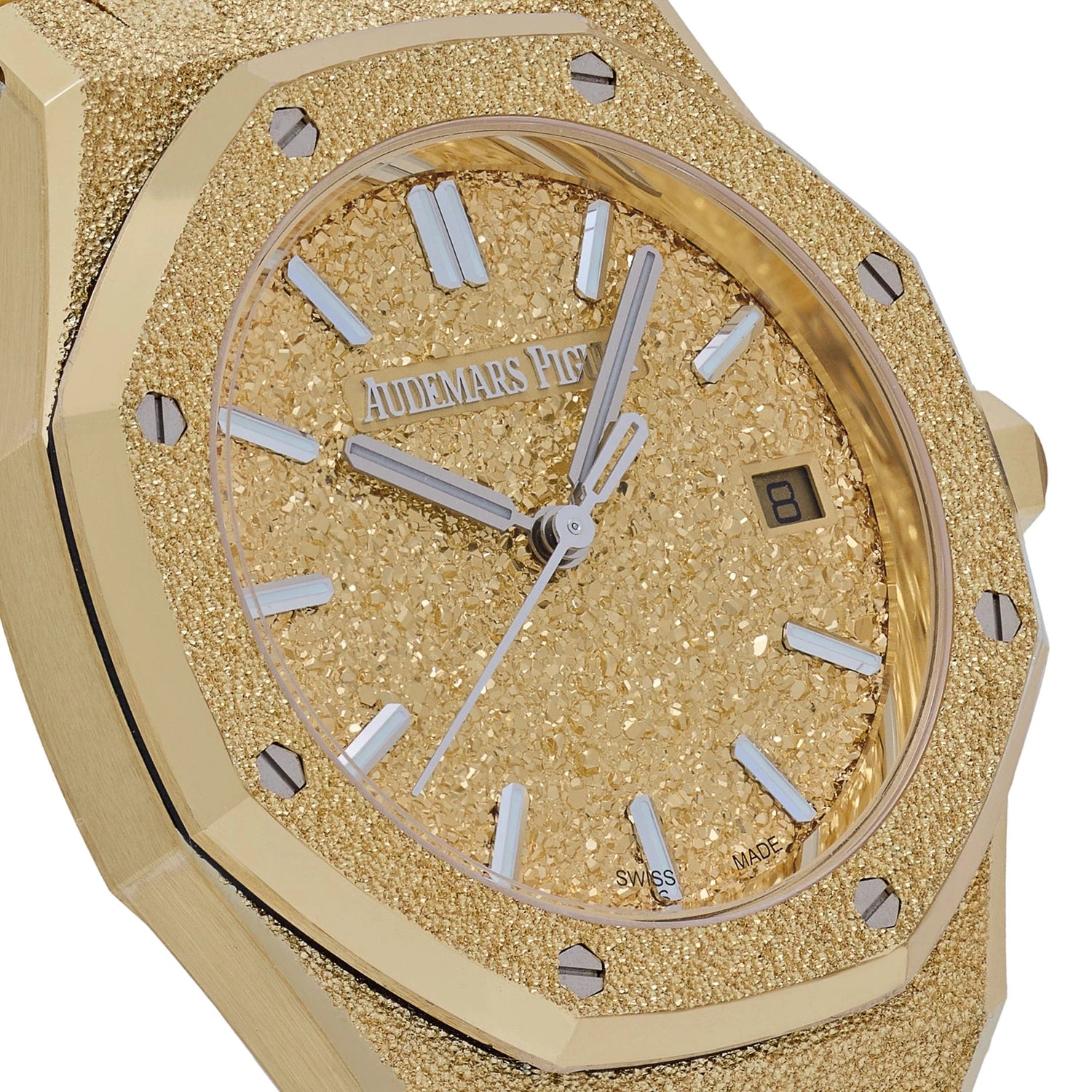 Royal Oak Frosted Yellow Gold Crystal Sand Dial image 2