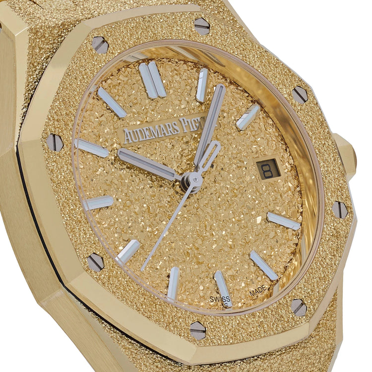 Royal Oak Frosted Yellow Gold Crystal Sand Dial image 2