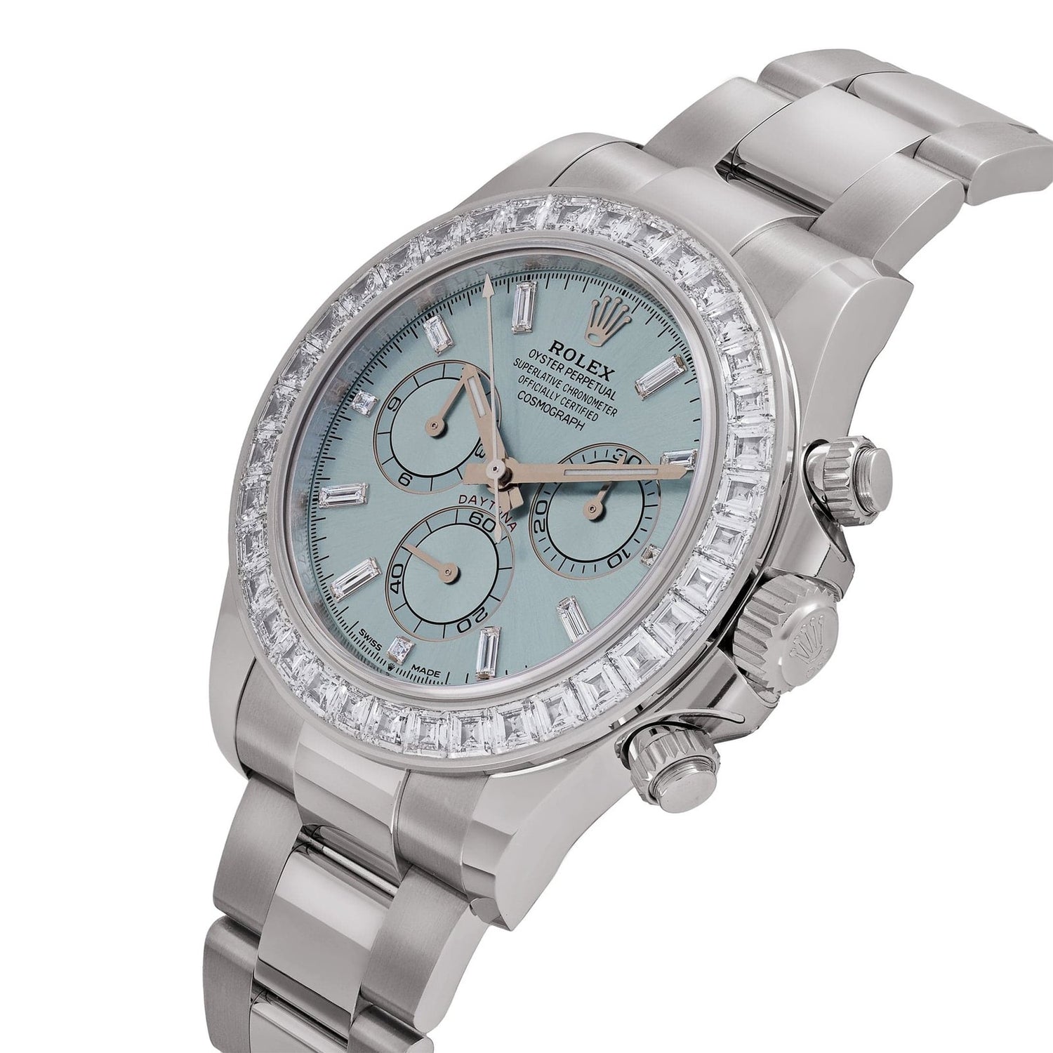 Daytona Platinum Ice Blue Diamond Dial Diamond Bezel image 6