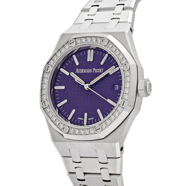 Royal Oak White Gold Purple Dial Diamond Bezel Special Edition image 3