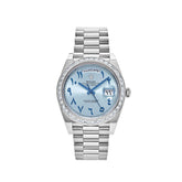 Day-Date Platinum Ice Blue Arabic Dial Diamond Bezel image 0