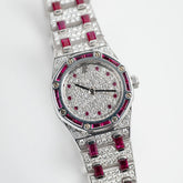 Royal Oak Ladies Vintage White Gold Diamond & Ruby Quartz (1997) image 8