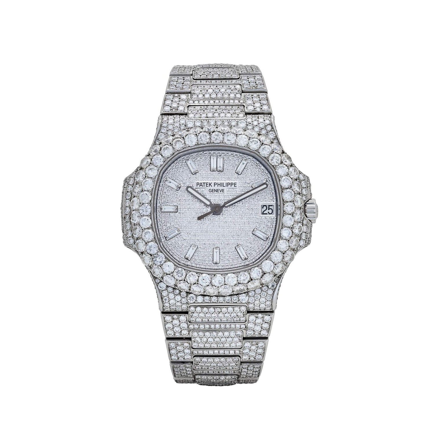 Nautilus Stainless Steel with Aftermarket Diamond Pavé Bezel and Case (2012) image 0