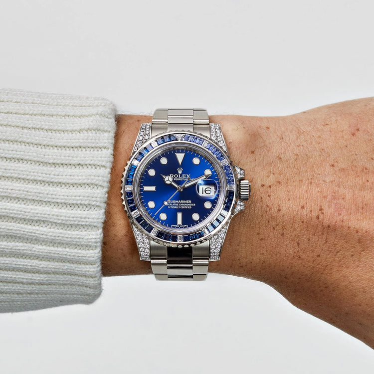 Submariner Date White Gold Blue Dial Sapphire Diamond Bezel (2022) image 1