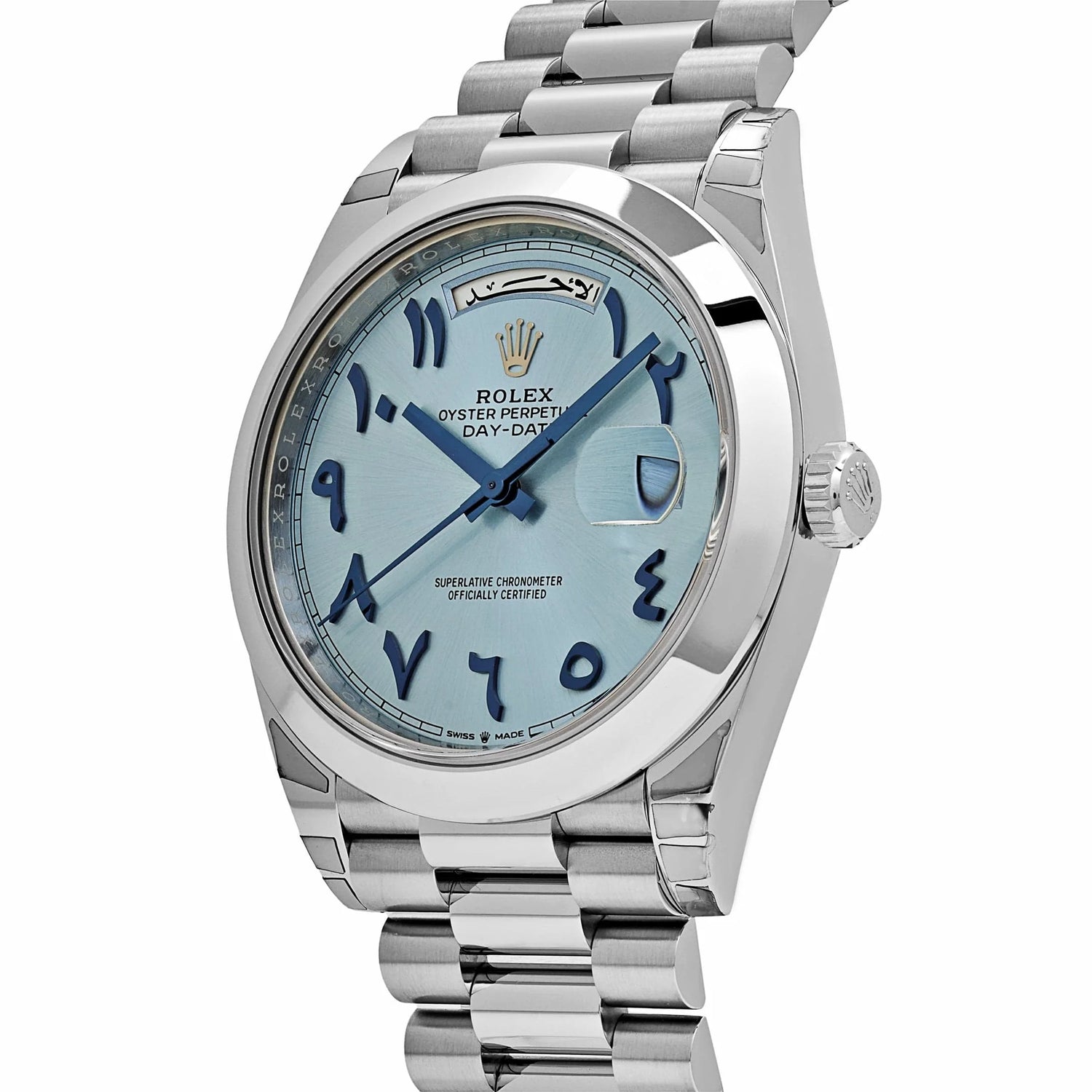 Day-Date Platinum Ice Blue Arabic Dial Smooth Dial image 1