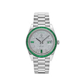 Day-Date Platinum Diamond Dial Emerald Bezel image 0