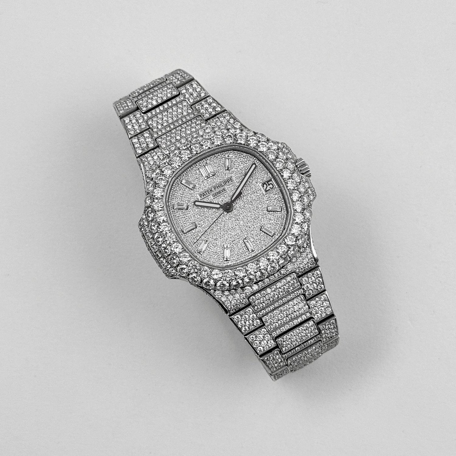 Nautilus Stainless Steel with Aftermarket Diamond Pavé Bezel and Case (2012) image 9