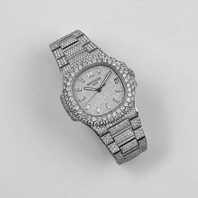 Nautilus Stainless Steel with Aftermarket Diamond Pavé Bezel and Case (2012) image 9