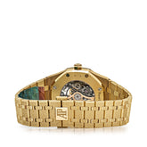 Royal Oak Frosted Yellow Gold Double Balance Wheel Rainbow Bezel image 3