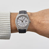 Sky-Dweller White Gold Meteorite Dial Diamond Bezel and Case image 3