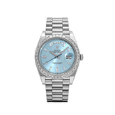 Day-Date Platinum Diamond Bezel Ice Blue Diamond Dial image 0