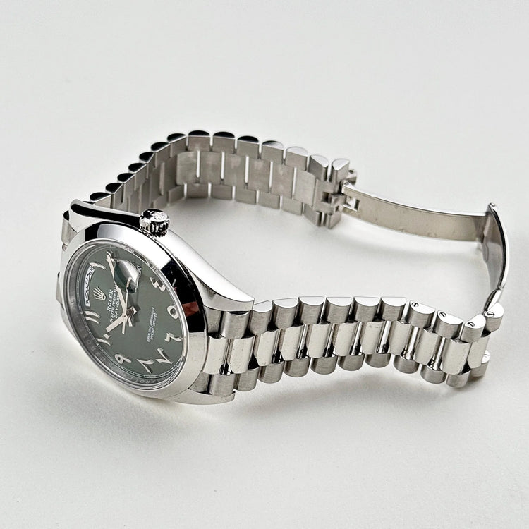 Day-Date Platinum Olive Green Arabic Dial image 8